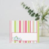 Schrijfbare plaatskaart Tea Party Pink Pastel Flow Briefkaart (Staand voorkant)