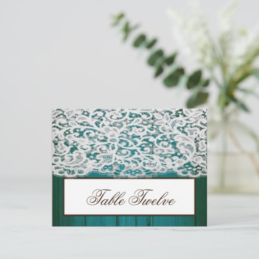 Schrijfbare plaatskaart verstrooid Blauwgroen hout Briefkaart (Staand voorkant)