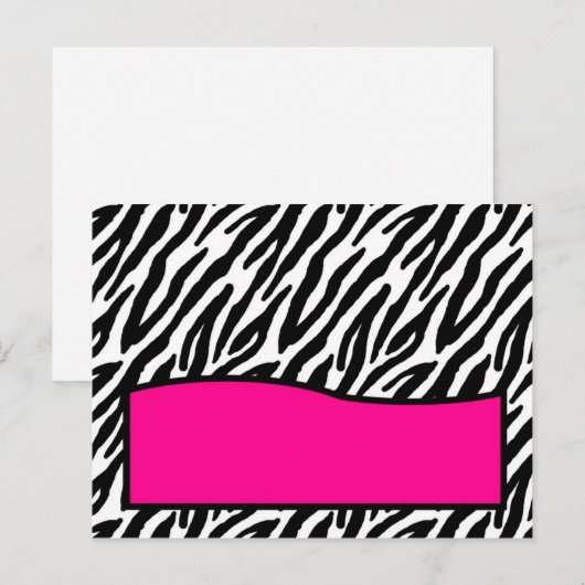 Schrijfbare plaatskaart, warmroze Zebra afdrukken Briefkaart (Voorkant / Achterkant)