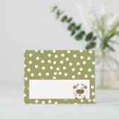 Schrijfbare Place Card Abby's Boerderij Roze Girly Briefkaart (Staand voorkant)