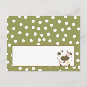 Schrijfbare Place Card Abby's Boerderij Roze Girly Briefkaart