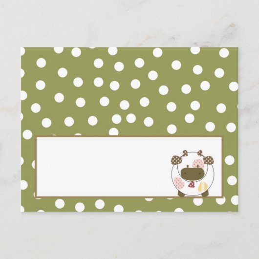 Schrijfbare Place Card Abby's Boerderij Roze Girly Briefkaart (Voorkant)