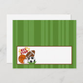 Schrijfbare Place Card All-Star Green Briefkaart (Voorkant / Achterkant)
