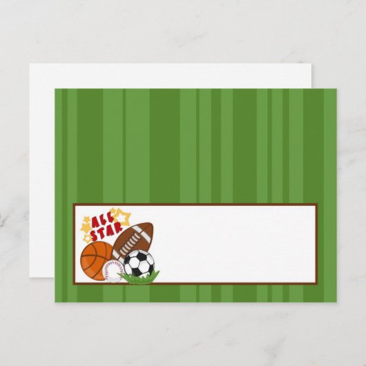 Schrijfbare Place Card All-Star Green Briefkaart (Voorkant / Achterkant)