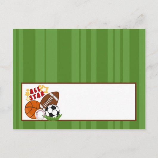 Schrijfbare Place Card All-Star Green Briefkaart (Voorkant)