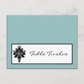 Schrijfbare Place Card Black Damask Kant Briefkaart (Voorkant)