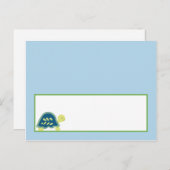 Schrijfbare Place Card Blue Zee Turtles Briefkaart (Voorkant / Achterkant)