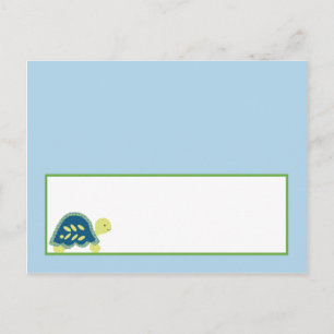 Schrijfbare Place Card Blue Zee Turtles Briefkaart