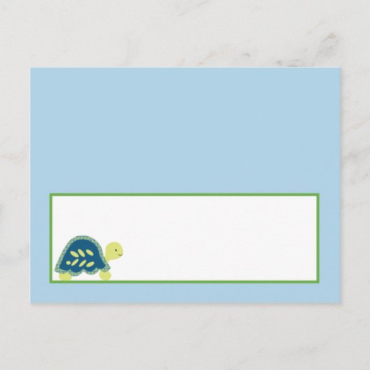 Schrijfbare Place Card Blue Zee Turtles Briefkaart (Voorkant)