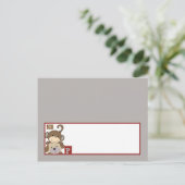 Schrijfbare Place Card Cocalos Buttonnen Briefkaart (Staand voorkant)