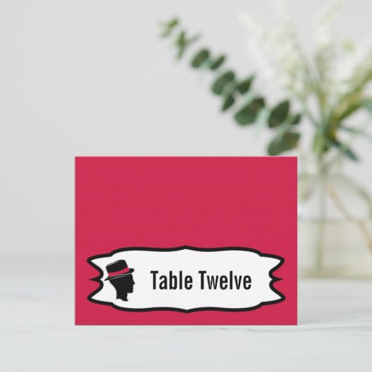 Schrijfbare Place Card Formele Petten Elegante Ret Briefkaart (Staand voorkant)