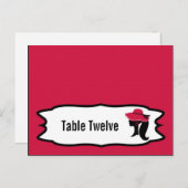 Schrijfbare Place Card Formele Petten Elegante Ret Briefkaart (Voorkant / Achterkant)