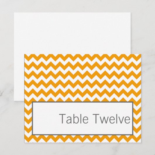 Schrijfbare Place Card Geel Grijs Grijs Chevron Na Briefkaart (Voorkant / Achterkant)