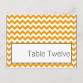 Schrijfbare Place Card Geel Grijs Grijs Chevron Na Briefkaart (Voorkant)