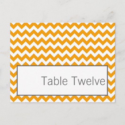 Schrijfbare Place Card Geel Grijs Grijs Chevron Na Briefkaart (Voorkant)