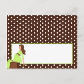 Schrijfbare Place Card Green Mod Mom Polka Dots Briefkaart (Voorkant)