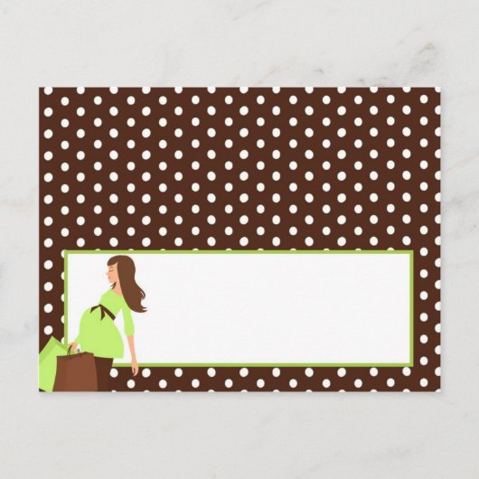 Schrijfbare Place Card Green Mod Mom Polka Dots Briefkaart (Voorkant)