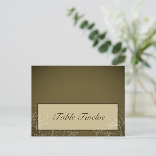 Schrijfbare Place Card Herfst Bloemen Herfst Bruin Briefkaart (Staand voorkant)