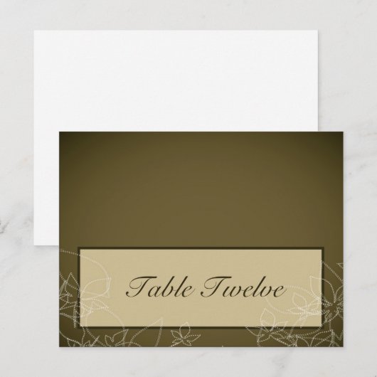 Schrijfbare Place Card Herfst Bloemen Herfst Bruin Briefkaart (Voorkant / Achterkant)