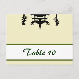 Schrijfbare Place Card Japanse Green Hill Top Temp Briefkaart