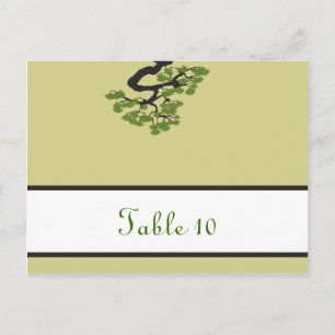 Schrijfbare Place Card Japanse Groene Bonsai Boom  Briefkaart