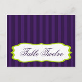 Schrijfbare Place Card Lime Green & Paarse Stripe Briefkaart (Voorkant)
