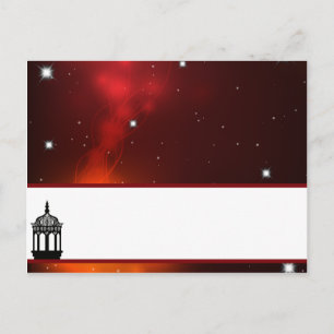 Schrijfbare Place Card Maroon Marokkaanse lantaarn Briefkaart