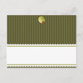 Schrijfbare Place Card Martini Olijven Groene Stre Briefkaart (Voorkant)