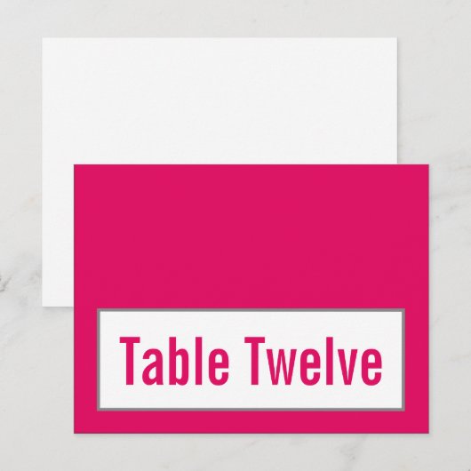 Schrijfbare Place Card Moderne Grijze Damast Kant  Briefkaart (Voorkant / Achterkant)