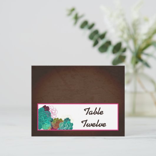 Schrijfbare Place Card Neon Spring Bloemen Bloemen Briefkaart (Staand voorkant)