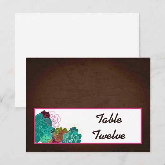 Schrijfbare Place Card Neon Spring Bloemen Bloemen Briefkaart (Voorkant / Achterkant)