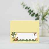 Schrijfbare Place Card Oerwoud Baby's Briefkaart (Staand voorkant)