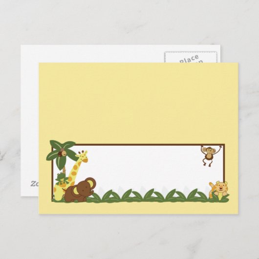 Schrijfbare Place Card Oerwoud Baby's Briefkaart (Voorkant / Achterkant)