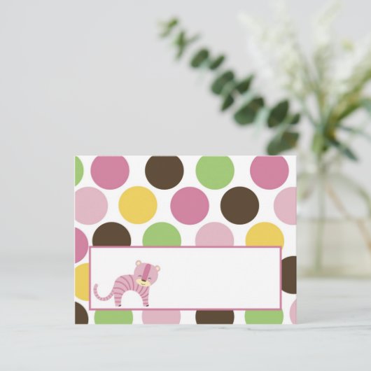 Schrijfbare Place Card Oerwoud Queen Tiger Safari Briefkaart (Staand voorkant)