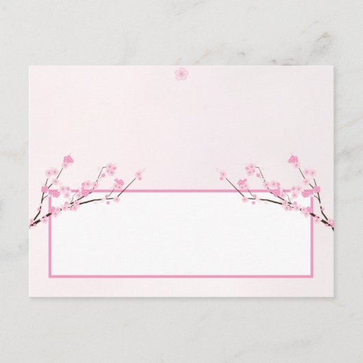Schrijfbare Place Card Pink Cherry Blossom Briefkaart (Voorkant)