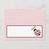 Schrijfbare Place Card Pink Ladybug Briefkaart (Voorkant)