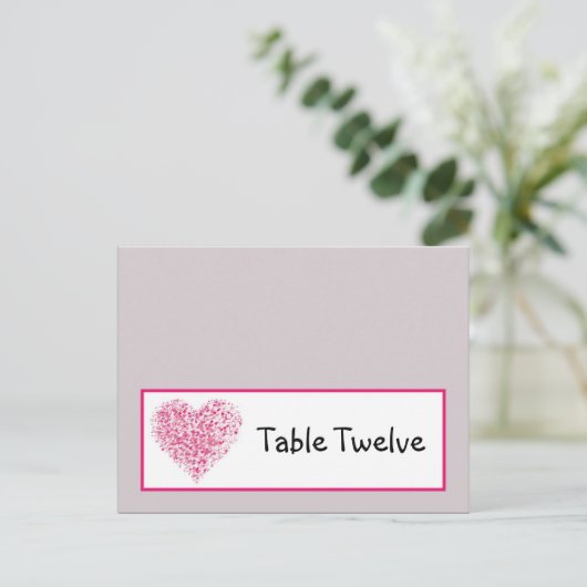 Schrijfbare Place Card Roze Bloemblaadjes Bloem Ro Briefkaart (Staand voorkant)