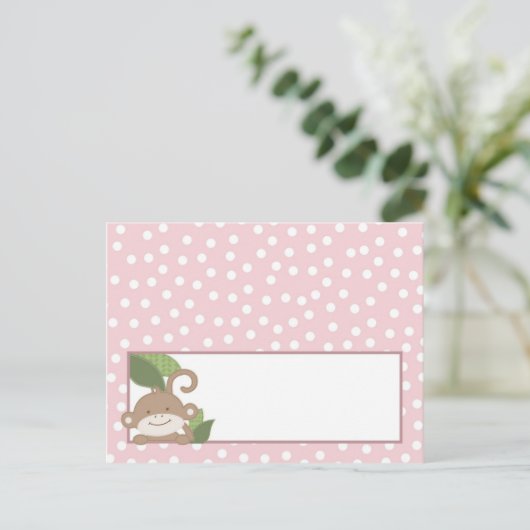 Schrijfbare Place Card Safari Roze Oerwoud Alligat Briefkaart (Staand voorkant)