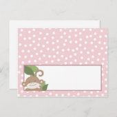 Schrijfbare Place Card Safari Roze Oerwoud Alligat Briefkaart (Voorkant / Achterkant)