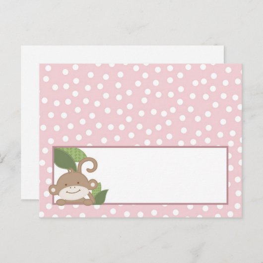 Schrijfbare Place Card Safari Roze Oerwoud Alligat Briefkaart (Voorkant / Achterkant)