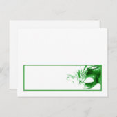 Schrijfbare Place Card Sweet 16 Green Party Uitnodiging Briefkaart (Voorkant / Achterkant)