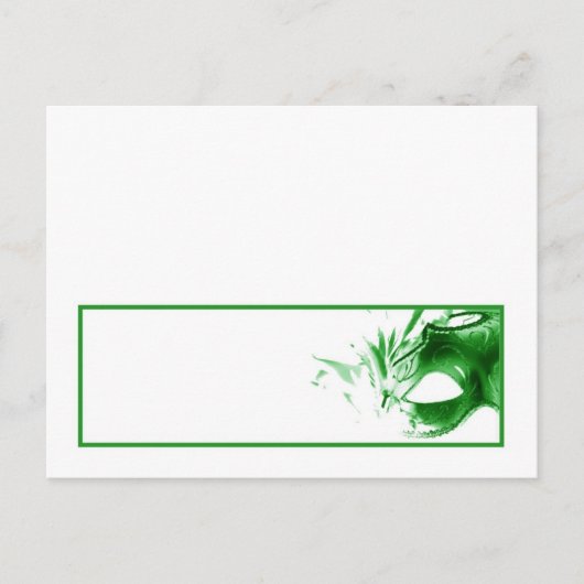 Schrijfbare Place Card Sweet 16 Green Party Uitnodiging Briefkaart (Voorkant)