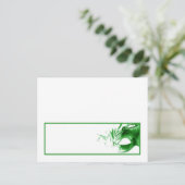 Schrijfbare Place Card Sweet 16 Green Party Uitnodiging Briefkaart (Staand voorkant)