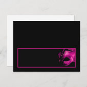 Schrijfbare Place Card Sweet 16 Pink Black Party Uitnodiging Briefkaart (Voorkant / Achterkant)