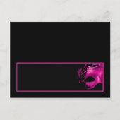 Schrijfbare Place Card Sweet 16 Pink Black Party Uitnodiging Briefkaart (Voorkant)