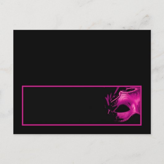 Schrijfbare Place Card Sweet 16 Pink Black Party Uitnodiging Briefkaart (Voorkant)