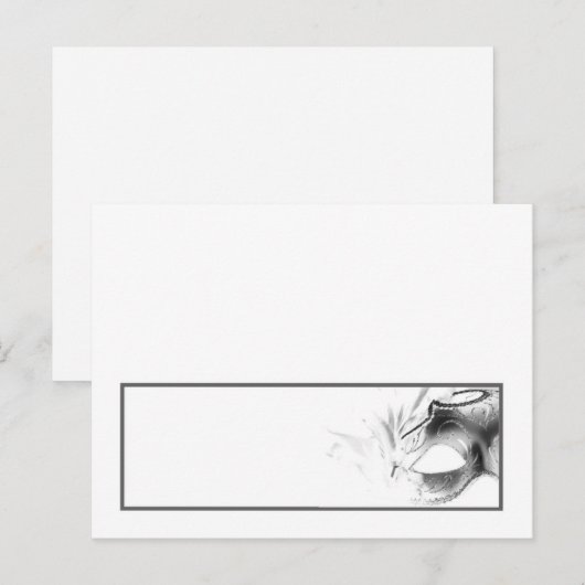 Schrijfbare Place Card Sweet 16 Silver White Party Briefkaart (Voorkant / Achterkant)