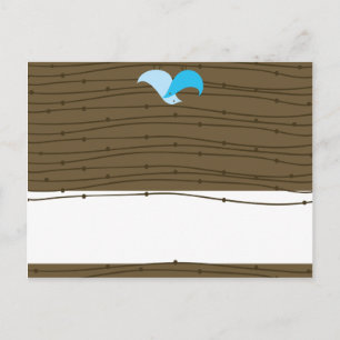 Schrijfbare Place Card Tortelduifjes Briefkaart