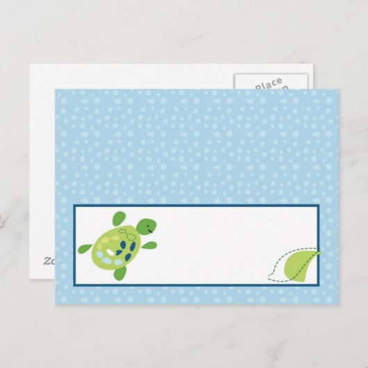 Schrijfbare Place Card Turtle Reef Ocean Zee Turtl Briefkaart (Voorkant / Achterkant)