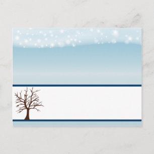 Schrijfbare Place Card Twinkling Sneeuw / kale boo Briefkaart
